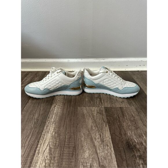 NWOT Michael Kors Logo Low Top Lace-up Trainer Sneakers Blue White US 6.5 $395 - Picture 8 of 12